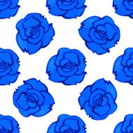 Vector seamless pattern with blue rose Watercolor graphical texture background