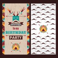 Happy birthday card invitation vintage retro background N2