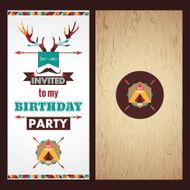 Happy birthday card invitation vintage retro background N5
