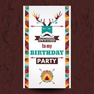 Happy birthday card invitation vintage retro background N7