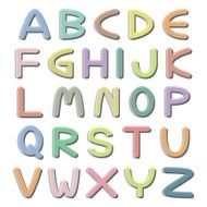 Vector pastel colorful type fonts N2