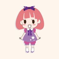 girl cartoon theme elements vector eps N12
