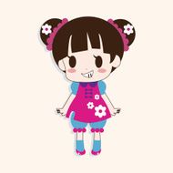girl cartoon theme elements vector eps N13