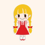 girl cartoon theme elements vector eps N14