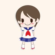 girl cartoon theme elements vector eps N15