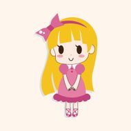 girl cartoon theme elements vector eps N16