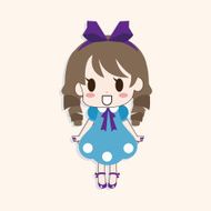 girl cartoon theme elements vector eps N18