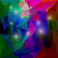 Abstract bright polygonal triangular background with glaring lights for design N18