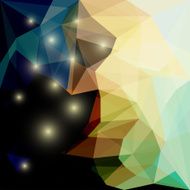Abstract bright polygonal triangular background with glaring lights for design N22