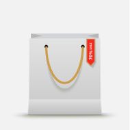 Shopping bag white color Vector object