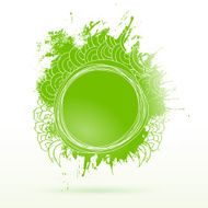 Eco green ink drawing splash elements label