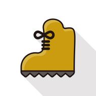 shoes line icon with long shadow