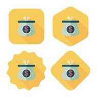purse flat icon with long shadow eps10 N15