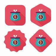 purse flat icon with long shadow eps10 N18
