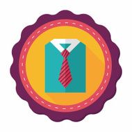 business shirt and tie flat icon with long shadow eps10 N11