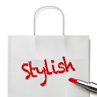stylish word written by red lipstick