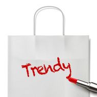 trendy word written by red lipstick