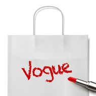 vogue word written by red lipstick