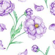 Seamless background with purple flowers