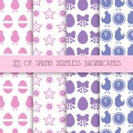 Easter set of spring backgrounds vector