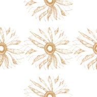 vector seamless vintage pattern with cute flower