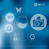 shopping infographic with unfocused background N20