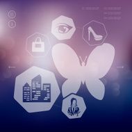 shopping infographic with unfocused background N21