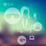 shopping infographic with unfocused background N22