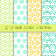 Set of seamless backgrounds vector