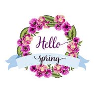 Hand-drawn vintage flower wreath