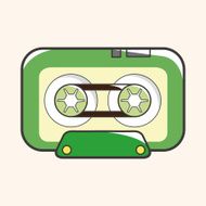 Audiotape theme elements vector eps