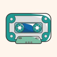 Audiotape theme elements vector eps N2