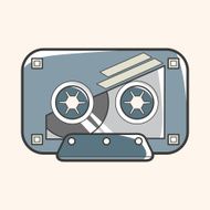 Audiotape theme elements vector eps N4