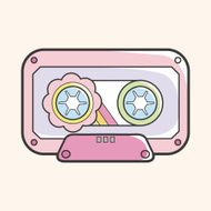 Audiotape theme elements vector eps N6