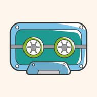 Audiotape theme elements vector eps N7