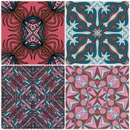 Set of 4 colorful ethnic seamless patterns N4