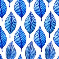 Seamless watercolor pattern with leaves N2