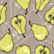 Pattern with ripe pears