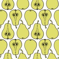 Pattern with ripe pears N2