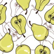 Pattern with ripe pears N3