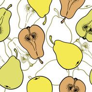 Pattern with ripe pears N4