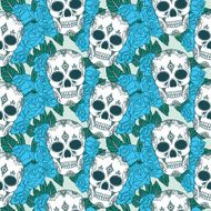 vector pattern with skulls N2