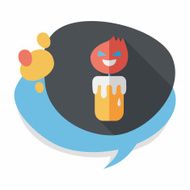 Halloween candle flat icon with long shadow eps10 N18