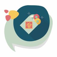 Chinese New Year flat icon with long shadow eps10 N16