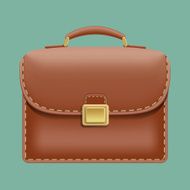 Vector brown leather briefcase