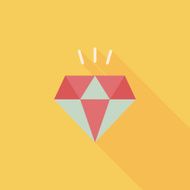 diamond flat icon with long shadow eps10 N9