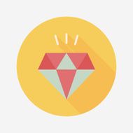 diamond flat icon with long shadow eps10 N10
