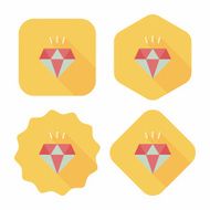 diamond flat icon with long shadow eps10 N11