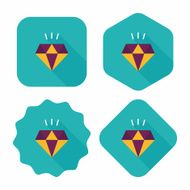 diamond flat icon with long shadow eps10 N14