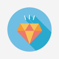 diamond flat icon with long shadow eps10 N16